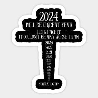New Beginnings for 2024 New Year Tee Sticker
